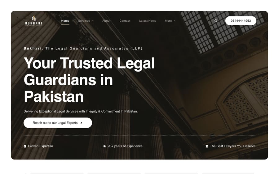 Bukhari Legal Guardians website built by Digital Fawz