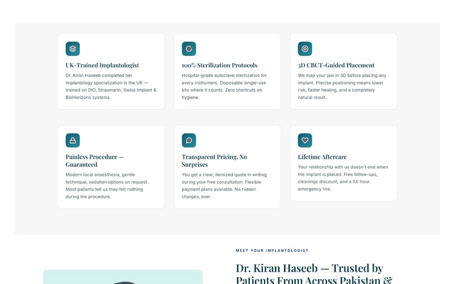 Tooth Crew Clinic website section