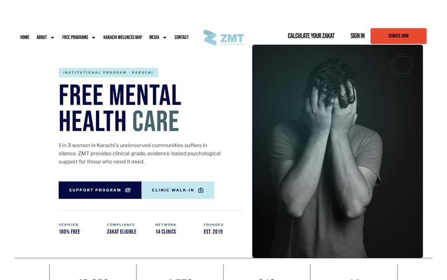 ZMT Primary Healthcare Network website built by Digital Fawz