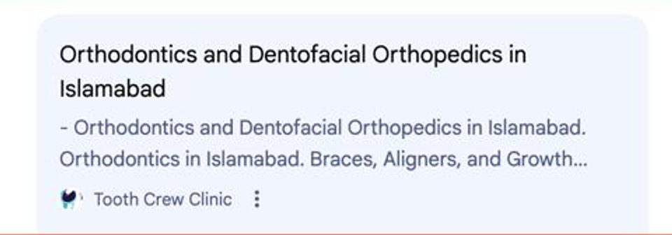 Google AI Overview citing Tooth Crew Clinic as a source